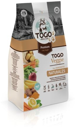 Pienso Togo Hipoalergenico Vegano Perros [4 kg] Comida SIN Cereales | Apto para Todas Las Razas | Grandes y Medianas | Ideal Sistema gastrointestinal, renal y Articular | Verduras y Light