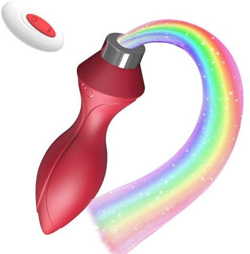 SXOVO Anal Vibrator Silikon Analplug mit 10 Vibrationsmodi Analvibrator mit Fernbedienung G-Punkt Prostata Stimulator Vibration Butt Plug 7 Farben LED Licht Typen Sexspielzeug für Männer Frauen