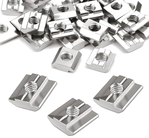 Ziamzra 30 Piezas Tuerca en T M8 Deslizante Tuerca European Standard Tuercas Deslizantes Serie 30 Carbono Tuerca de Ranura para Accesorios de Perfil de Aluminio Perfiles de Extrusión de Estándar