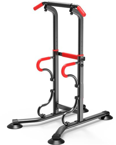 Power Tower Dip Station Altezza regolabile Sollevamento verticale del ginocchio Torre multifunzione Allenamento della forza Sollevamento addominali Macchina per trazioni