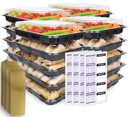Pack of 40 Sandwich Trays with Lids – Catering Food Platters
