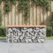 ShCuShan Gartenbank aus Gabionen 103x31,5x42 cm Sitzbank Garten GabionenköRbe Gabionen Bank Outdoor Patio BäNke Massivholz Douglasie