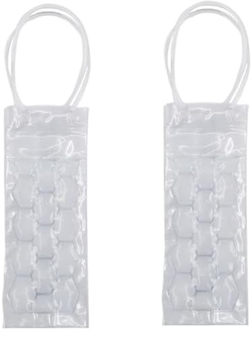 Licsaliwe 2 Pezzi di Raffreddamento da Vino Sacca per la Bottiglia Trasparente bottigliatore Riutilizzabile Bottiglia di Vino refrigerabile Sacca di congelabile con Manico per la Maggior Parte del bo