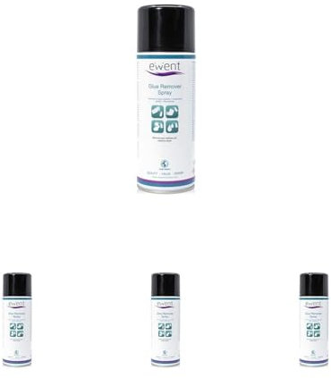 Ewent EW5627 - Spray removedor de pegamento 400ml - Elimina residuos de pegamento y/o etiquetas adhesivas de superficies de plástico, vidrio, madera y metal. (Paquete de 4)
