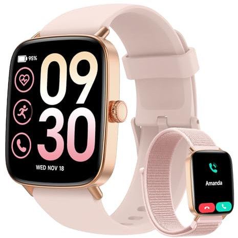 Smart Watches for Women (Answer/Make Calls),1.85 HD Screen Fitness Watch with Bluetooth 5.3,Heart Rate/Sleep/SpO2 Monitor,110+ Sports Modes,IP68 Waterproof Smartwatch,Activity Tracker for Android iOS