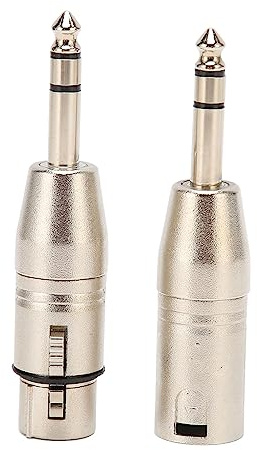 TICFOX 2 stycken 1/4 tums TRS till XLR adapter 6,5 mm stereo 1/4 TRS kontakt till XLR 3-stifts uttag och kontakt stereo balanserad ljudkontakt