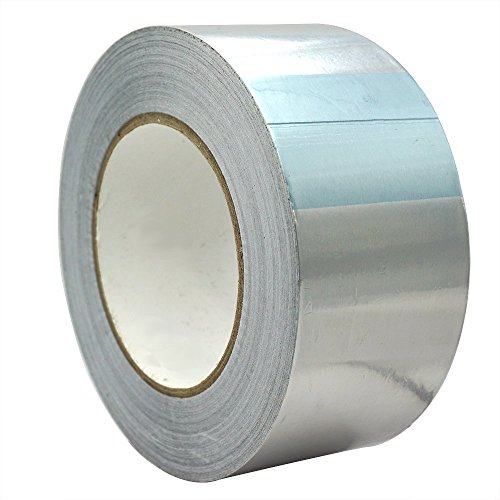 Tuloka Cinta Adhesiva de Aluminio, 25m x 50mm, Color Plata