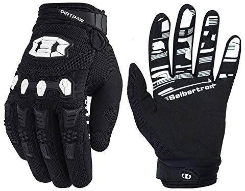 Seibertron Handschuhe - Unisex BMX MX ATV MTB Rennrad Mountainbike Fahrrad Offroad/Dirtbike Handschuhe für den Einsatz im Gelände mit Touch-Erkennung vollem Fingerdesign Black XS