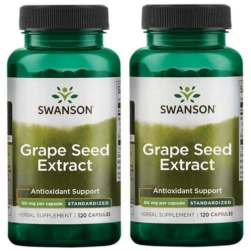 Swanson Grape Seed Extract (Standardized) 50 Milligrams 120 Capsules (2 Pack)