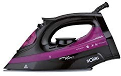 Solac New Optima Pro PV2114 - Plancha de Vapor (2600 W, Suela de cerámica), Color Negro y Rosa