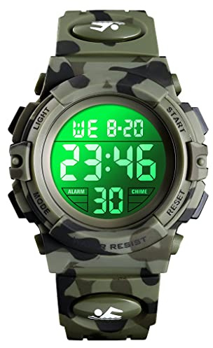 Dayllon Enfants Montre numérique Sport extérieur 50M étanche Montres électroniques Réveil 12/24 H Chronomètre Calendrier Boy Girl Montre