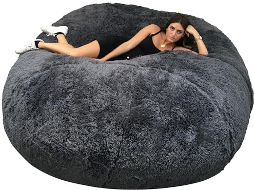 bananair - Sitzsack XXL mit Füllung für Erwachsene - Ultra Weich und Bequem mit Schaumstoff Füllung - Maschinenwaschbarer Bezug - Giant Bean Bag Chair, Sofa, Bed, Couch (200 cm, Grau)