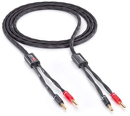 Eagle Cable by INAKUSTIK – 31070031 – High End Deluxe Lautsprecherkabel | Made in Germany - audiophiles LS-Kabel - 4x2,97 mm² | Concentric Copper OFC-Leiter | 2x3m Set | 24k vergoldete Kabelschuhe