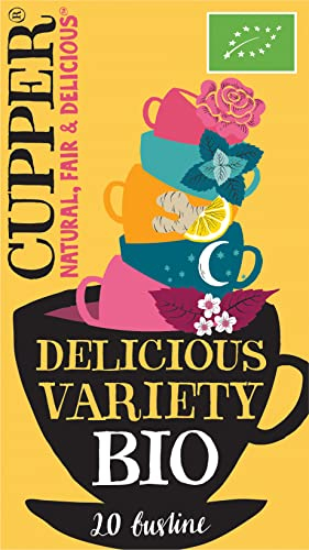 Cupper Cofanetto Mix di Tisane Biologiche, Assortimento After Dinner Mints, Love Me Truly Chai, Snore&Peace, Limone e Zenzero e Infuso Depur, Confezione da 20 Bustine