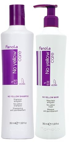 Bundle of FANOLA No Yellow Shampoo Antigiallo per Capelli, Viola, 350 ml + FANOLA Maschera Antigiallo, Viola, 350 Millilitro