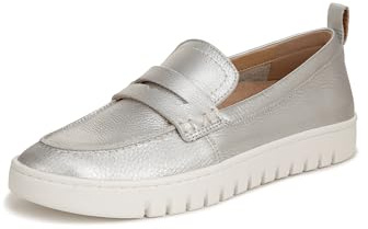 Vionic Uptown Loafer/Moc Shoes Silver Metallic Leather 8.5 M
