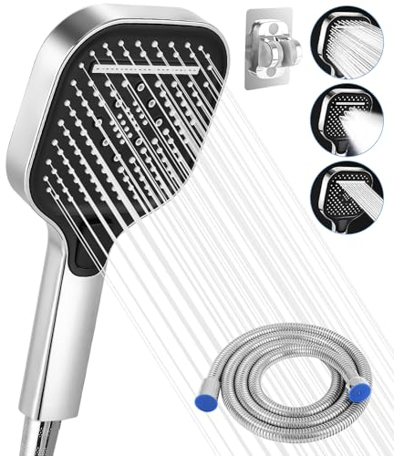 Pommeau de Douche Economie Deau,Pommeau de Douche Carré, 3 Modes de Douche