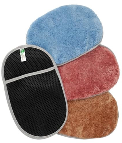 LIFKOME 4pièces De Nettoyage Auto Microfibre pour Lavage Et Détail De Véhicule Doux Et Non Rayant pour Intérieur Et Extérieur