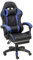 Baroni Home Sedia Gaming con Schienale Ergonomico Inclinabile e Altezza Regolabile, Sedia Ufficio con Supporto Lombare, Poggiatesta Imbottito e Poggiapiedi Estraibile, Blu, 58x66x114-124 cm