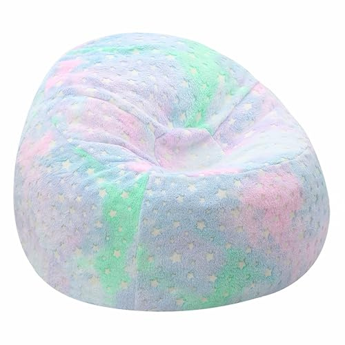 MeMoreCool Puf para niños, cama puf para niños pequeños, silla convertible en colchón de suelo con relleno, pufs rellenos para niños y niñas, color Star