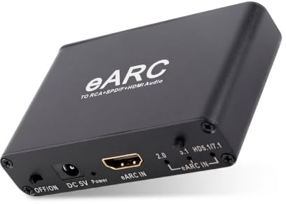 HD MI EARC A R C ljud Extractor, 24bit/192KHz ljud Sampling Rate, HD Multimedia Interface Optical 3,5mm Output, HD Multimedia Arc Adapter, föR HDTV -högtalarförstärkare