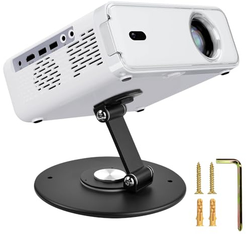 ZXBBTZ Soporte para Proyector Universal, Plegable Soporte Proyector Portátil para Pared Mesa Techo, Giratorio 360°, SoporteProyector Multiángulo, Soportes de Techo paraProyector con Tornillo 1/4''
