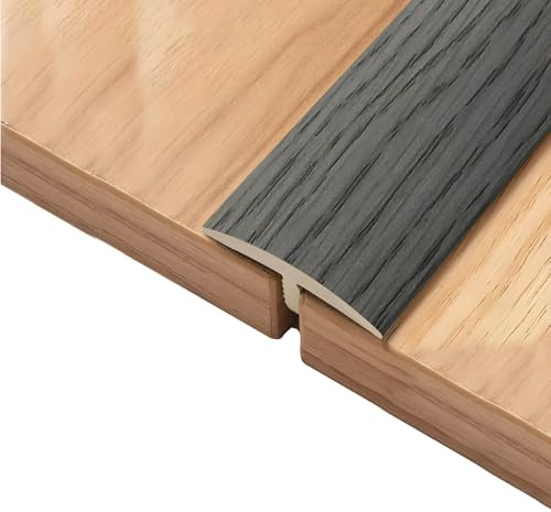 3 Pezzi Striscia di Transizione Autoadesiva a Forma di T, Profilo di Finitura for Giunti in PVC Rigido, Modanatura Piatta for Pavimenti(Gray,35.4x1.5inch/90x3.8cm)