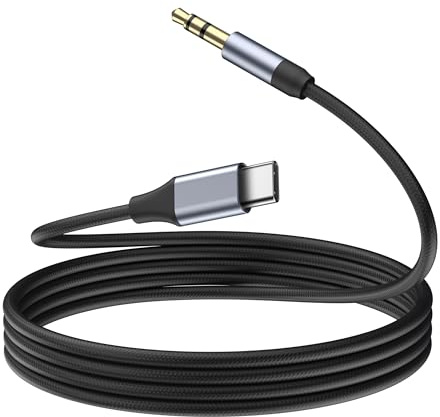 Mugust 1 m USB C till 3,5 mm uttag, hörlursadapter, USB C till AUX-ljudkabel, kompatibel med surfplatta PC Switch PS 4/5 MacBook (1)