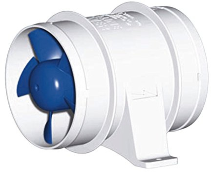 Rule 240-24V In-Line Blower, Slip On 4 Inch Connections, 235 CFM, 24 Volt