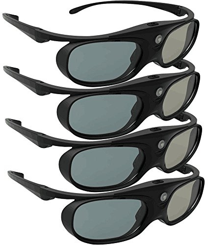 3D DLP Link Glasses, ELEPHAS 144Hz Rechargeable Active Shutter Eyewear for All 3D DLP-Link Projectors- Acer, ViewSonic, BenQ Vivitek, Optoma, Panasonic, Dell, Viewsonic etc (2 Pack) (5 Pack)
