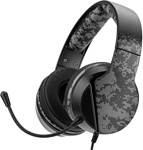 NITHO Janus Gaming Headset – Over-Ear Kopfhörer mit 40-mm-Treiber, Bügelmikrofon, 3.5-mm-Audio – für PC, PS4, PS5, Xbox One/Series X|S, Mobile, Tablet – Camo