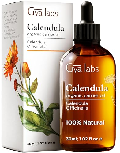 Gya Labs Calendula Oil Organic for Skin - 100% Natural Calendula Carrier Oil for Face - Organic Calendula Oils for Hair Growth, Body Lotions, Soaps & Moisturizer (30ml)