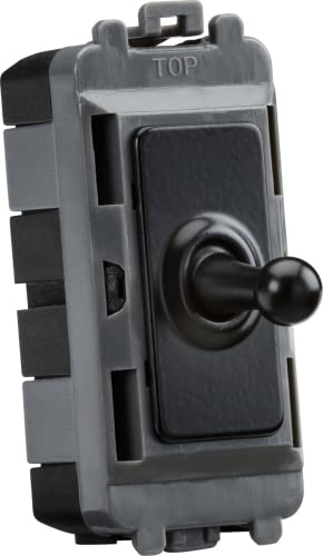 Knightsbridge 20AX 1G 2-way SP Grid Toggle Switch - matt black