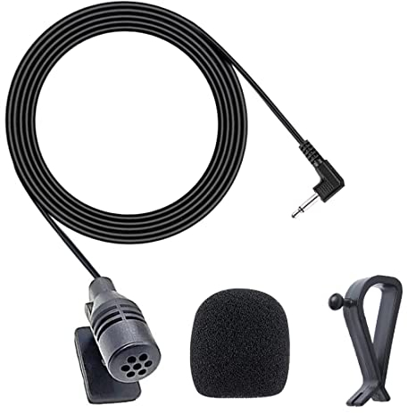 MICMXMO Microphone de 3,5 mm Micro Externe Mic Compatible avec JVC Kenwood Sony Alpine pour Unité Principale de Véhicule Voiture Bluetooth Activé Radio Stéréo GPS DVD, Plug and Play