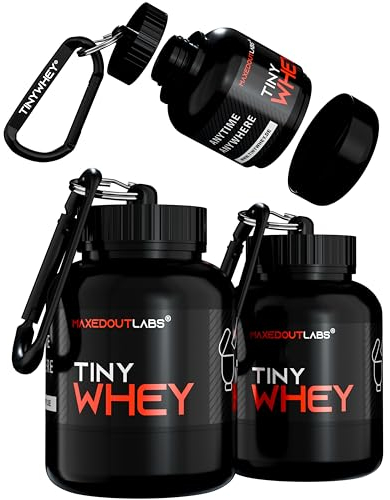 Tinywhey 2 x Protein Powder Scoop, Protein Powder Container, Funnel Scoop, Protein Scoop, Protein Keychain, Mini Shaker, Protein Powder Storage, Fitness Gadgets, Gym Gadget