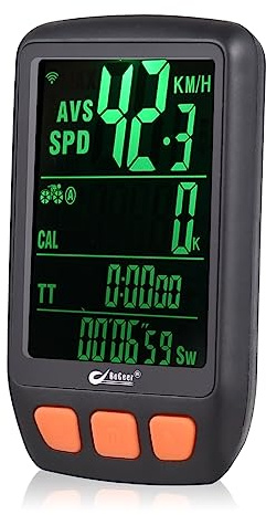 Lixada Cykelcykeldator, Cykeltillbehör, Trådlös Digital Cykelhastighetsmätare, Odometermätare med Uppladdningsbart Batteri, Bakgrundsbelysning, Cykelstoppur