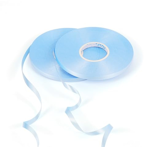 50m x 2 Rolls Baby Blue Curling Ribbon for Gift Wrapping, Christmas, Birthday, Wedding Party Decoration - 5mm String