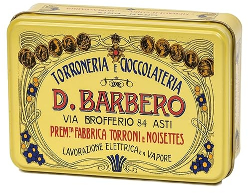 D. Barbero Praline Miste Scatola in latta contenente nocciolini, boeri e limoncelli 150 gr