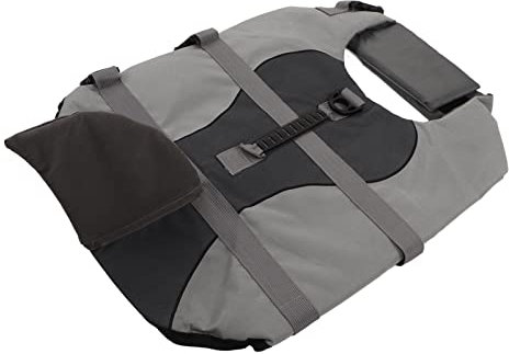 Hundeschwimmweste, D-Ring-Design, Graue Schnellverschluss-Schwimmweste für Haustiere, für Strand und Bootfahren (M)