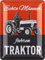 LANOLU Retro Blechschild ECHTE MÄNNER FAHREN TRAKTOR - lustiges Werkstatt-Schild für Männer - Metallschilder mit Sprüchen, KFZ Mechaniker Geschenk Vatertag, Deko vintage Metallschild 15x20cm