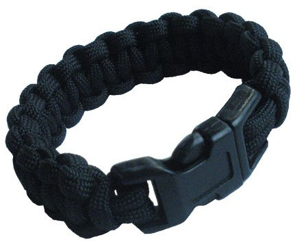 Paracord Planet Cobra - Bracciale Paracord tipo III, 7 fili in paracord 550, fibbia a sgancio laterale in plastica, 25,4 cm, colore: nero