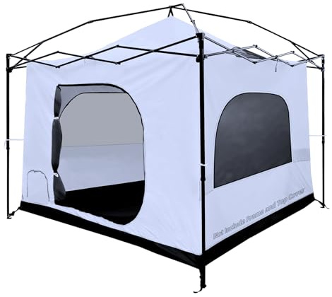 Joramoy Camping Cube for 10×10 Pop Up Canopy, Converts Straight Leg Canopy into Camping Inner Tent, Portable Vented Cube Tent with Full Floor(Frame/Top NOT Included)