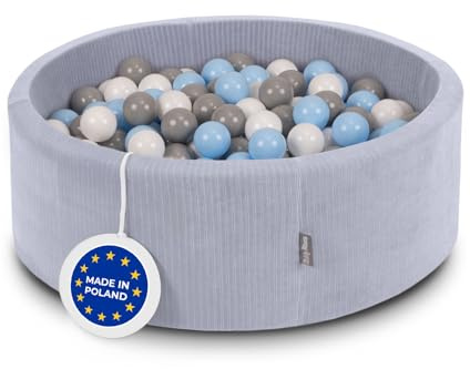 KiddyMoon Piscina 90X30cm/200 Palline In Schiuma Rotonda Morbida Per Bambini