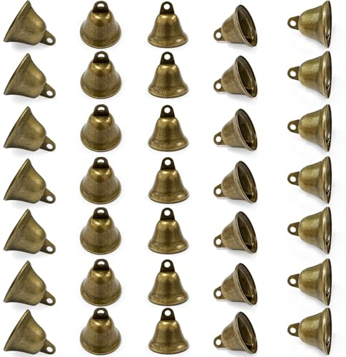 35 Piezas Campanillas Vintage de Bronce, 38mm Campanillas Navideñas, Color Bronce Vintage Campanas Navideñas Bricolaje, Ocasiones Festivas, Adiestramiento de Fanimales