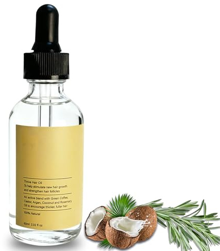 Rosemary Oil for Hair Growth - Hair Growth Serum with Coconut Argan Oil - Massage Scalp oil for Dry Damaged Hair Thickening - Nourishing hair Strengthener for Women Men Anti Hair Loss