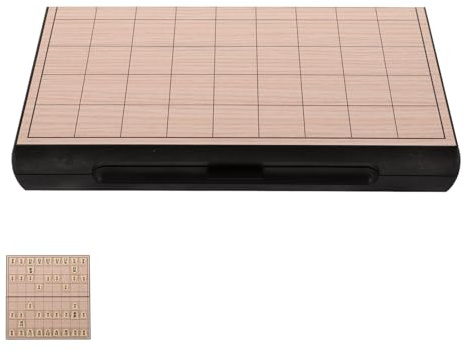 Abaodam Juego de Mesa Japonés Shogi Plegable Magnético para Adultos y Niños, Tablero de Ajedrez Tradicional de Madera Portátil, Juego de Estrategia para Viajes y Entretenimiento Familiar