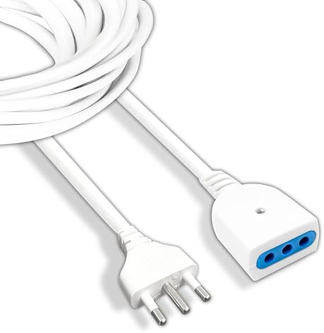 V-TAC Prolunga Elettrica 3 METRI con Presa 10A Italiana Bipasso - Prolunga Cavo Elettrico per Casa, Ufficio, Negozio, Lavoro - Super Resistente - Spina 16A - Bianca