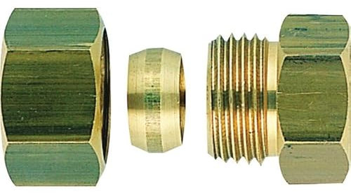 Raccord bicône droit laiton - F 1/2 - Ø 14 mm - Riquier