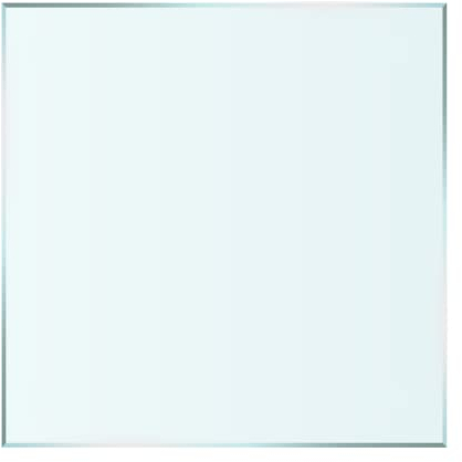 Euro Tische Piano in vetro 80x80cm per caminetto e tavolo a taglio sfaccettato, piastra di protezione con vetro di sicurezza ESG da 6 mm, base in vetro per caminetto (vetro trasparente)