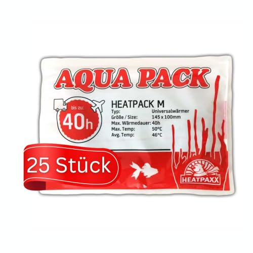 HeatPaxx Chauffe-eau universel | HeatPack M 40h | AquaPack | Chauffe-transport | Expédition d'animaux et de plantes | 10 cm x 13 cm | 40 heures de chaleur (25)